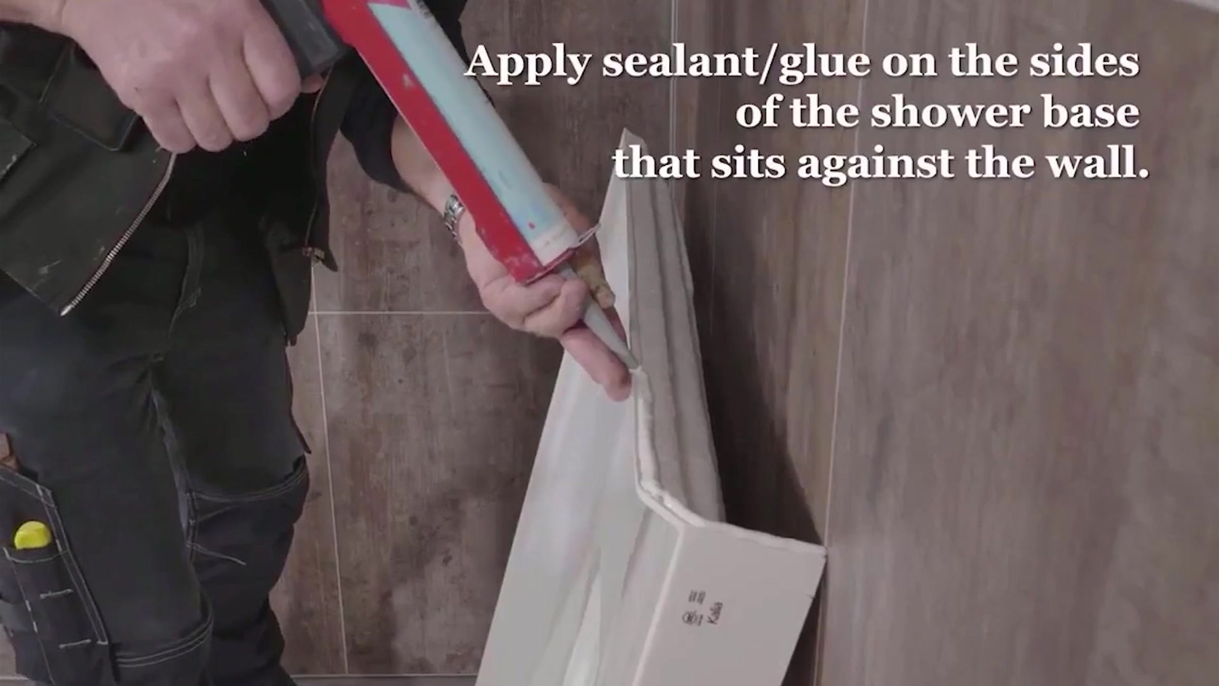 Beyond Tiles Installation Guide - Shower base with flange panels behind